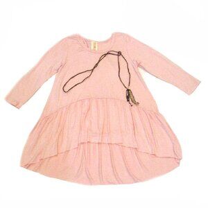 NEW TRU LUV LA‎ Little Mass PINK LONG SLEEVES TWEEN GIRLS TUNIC W/NECKLACE 14